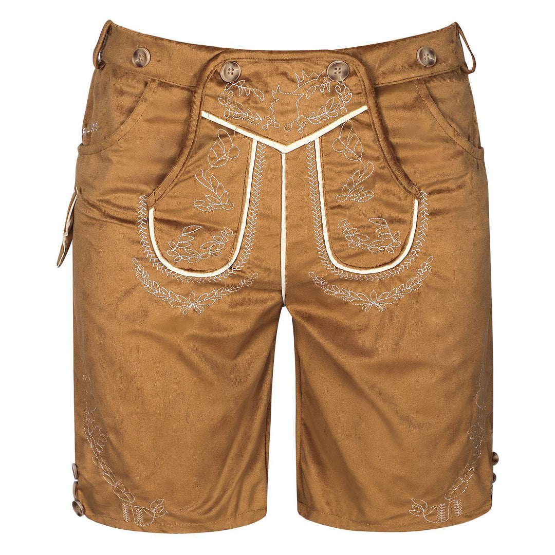 Herren nan kurze Trachtenhose mit besticktem Hosenlatz und Komfortbund Drune