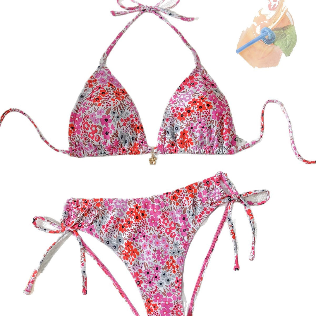 Damen Triangle Bikiniset mit floralem Design Drune