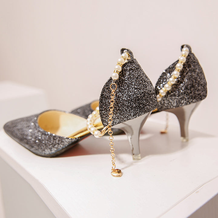 Damen Glitzernde Heels mit elegantem Perlenakzent und komfortablem Fußbett Drune