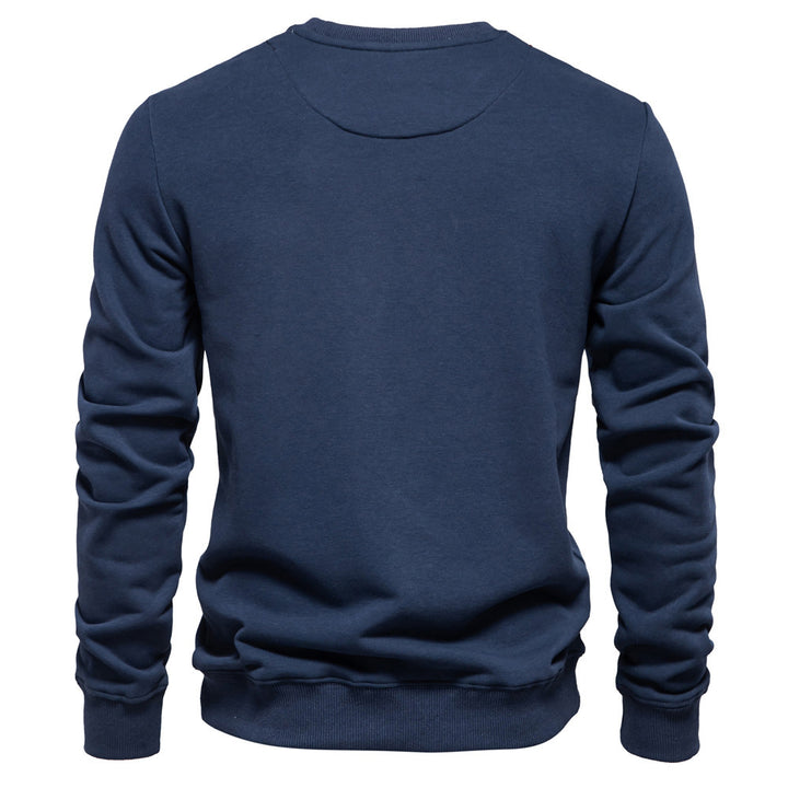 Herren nan klassisches Rundhals-Sweatshirt aus schwerer Baumwollmischung mit angerauter Innenseite und gerippten Bündchen Drune