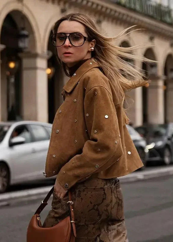 Drune | Wildleder Ge cropped Jacke
