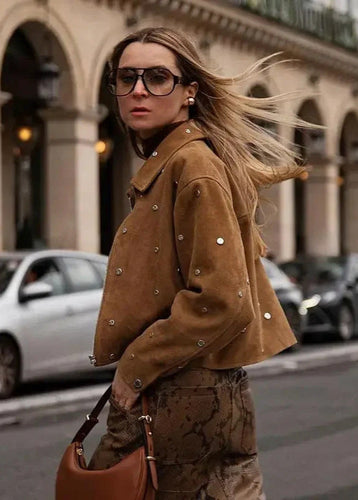 Drune | Wildleder Ge cropped Jacke