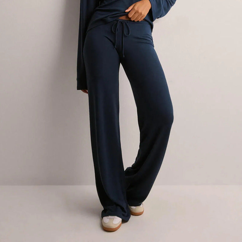 Damen bequeme Lounge-Hosen mit verstellbarem Bund Drune