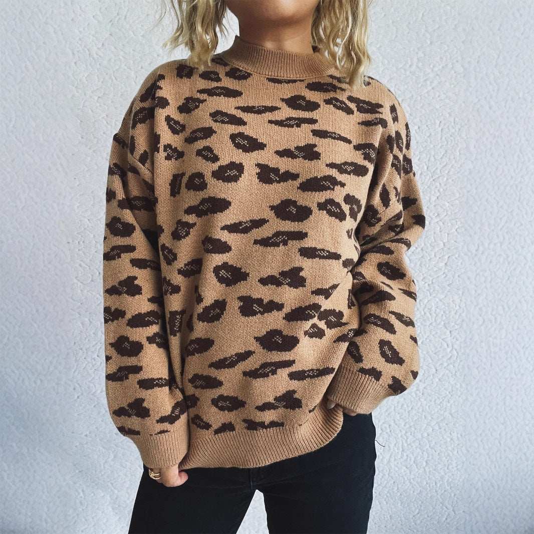 Damen Strickpullover mit modernem Tiermuster und lässigem Schnitt Drune