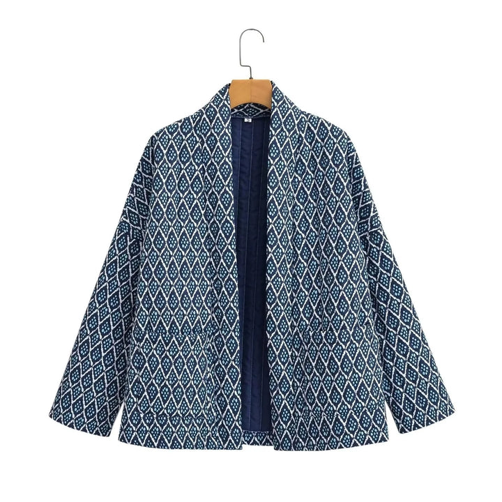 Damen Kimono-Jacke mit traditionellem Muster und bequemer Passform Drune