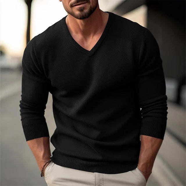 Herren eleganter V-Ausschnitt Pullover aus hochwertiger Baumwolle Drune