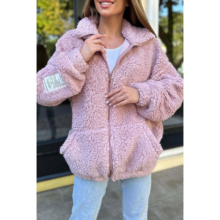 Damen Flauschige Fleecejacke mit hohem Kragen und praktischen Taschen Drune