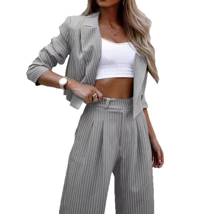 Damen modischer Karoblazer mit dazugehöriger weicher Hose Drune