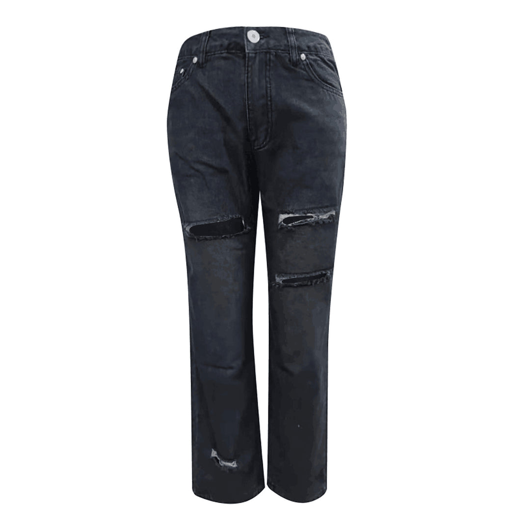 Damen modische Destroyed Jeans im lässigen Schnitt mit hohen Taschen und einzigartigen Details Drune