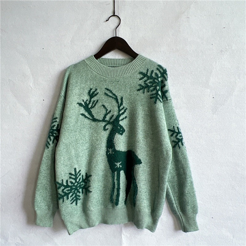 Damen Weihnachtspullover mit festlichem Rentierdesign und hochwertiger Strickqualität Drune