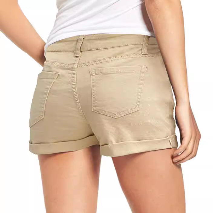 Damen Modische Destroyed Shorts aus Denim mit lässigem Schnitt und fransigen Details Drune