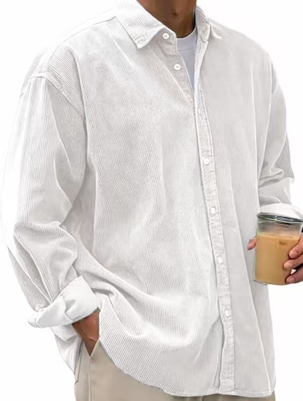 Herren nan lässiges Cordhemd aus Feincord mit Oversize-Schnitt Drune