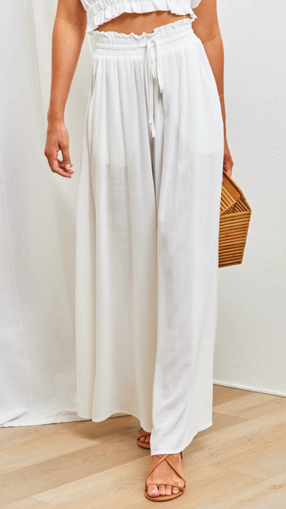 Damen weite Sommerhose mit elastischem Bund und praktischen Taschen Drune