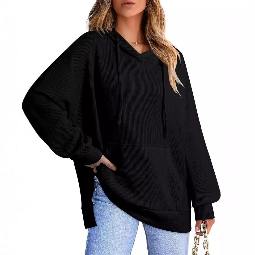 Damen oversized Kapuzenpullover aus Waffelpiqué Drune