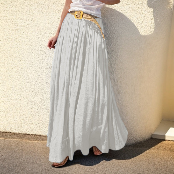 Damen Maxi-Rock mit fließendem Schnitt und elastischem Taillenbund Drune