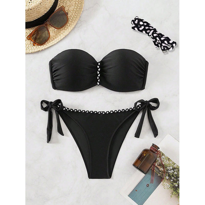 Damen Bandeau-Bikini mit elegantem Wickeldetail Drune