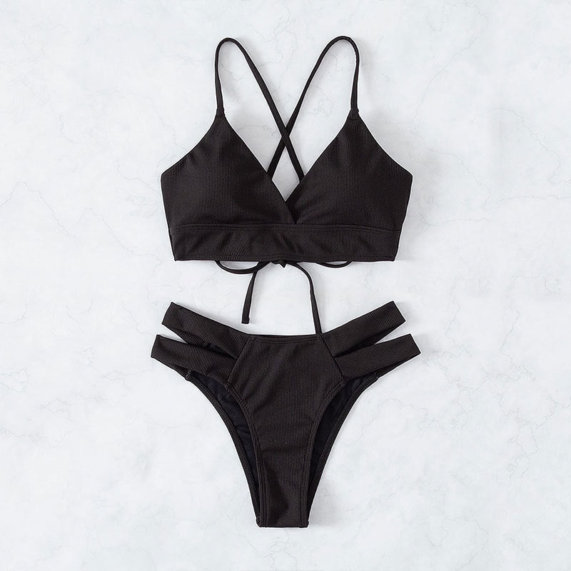 Damen Triangel-Bikini mit verstellbaren Trägern und modernem Cut Drune