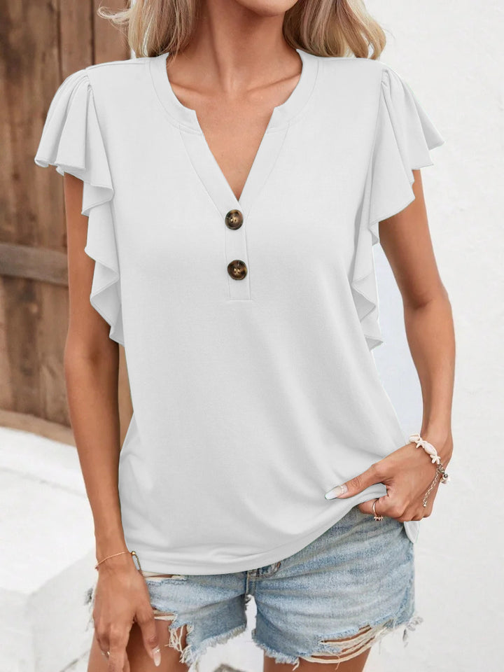 Damen T-Shirt mit Rüschendetails Drune