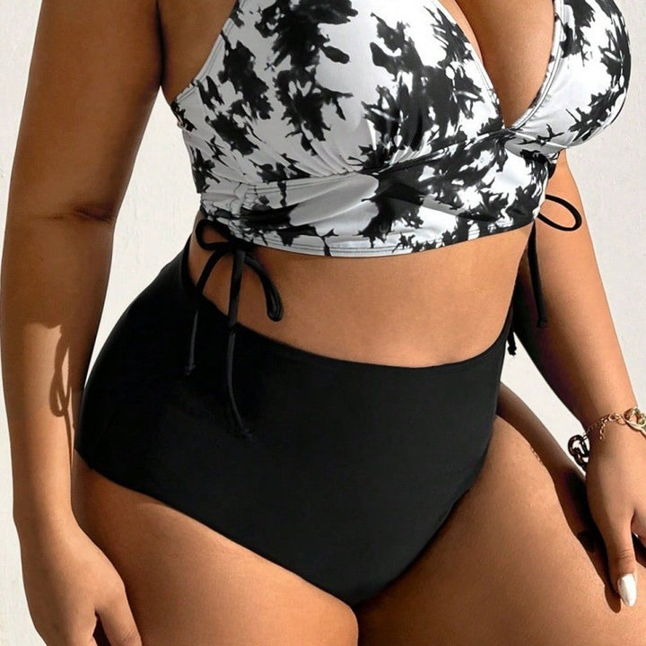 Damen Hochgeschnittener Bikini mit floralem Muster Drune