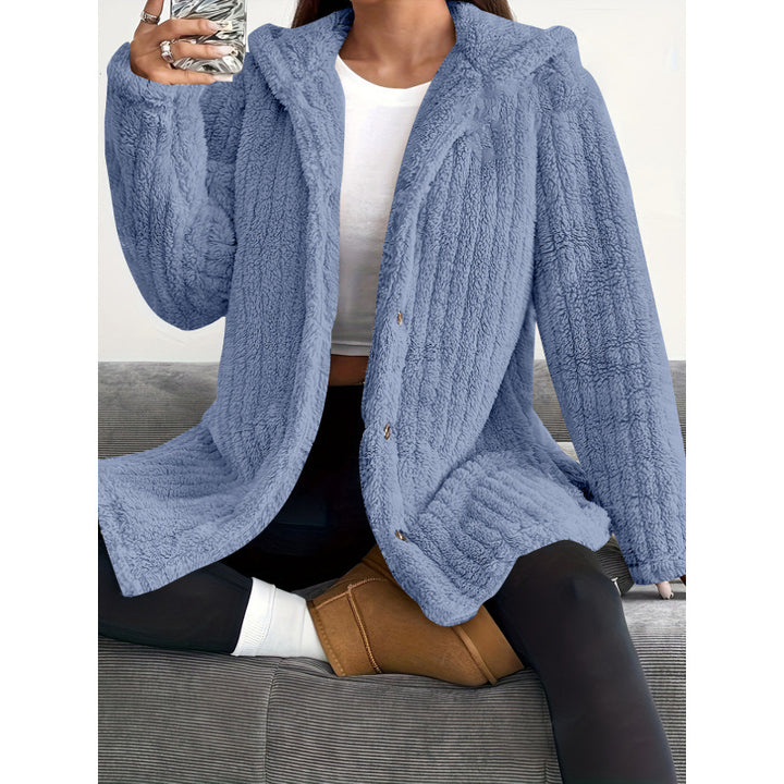 Damen Kuschelige Fleecejacke mit Kapuze Drune