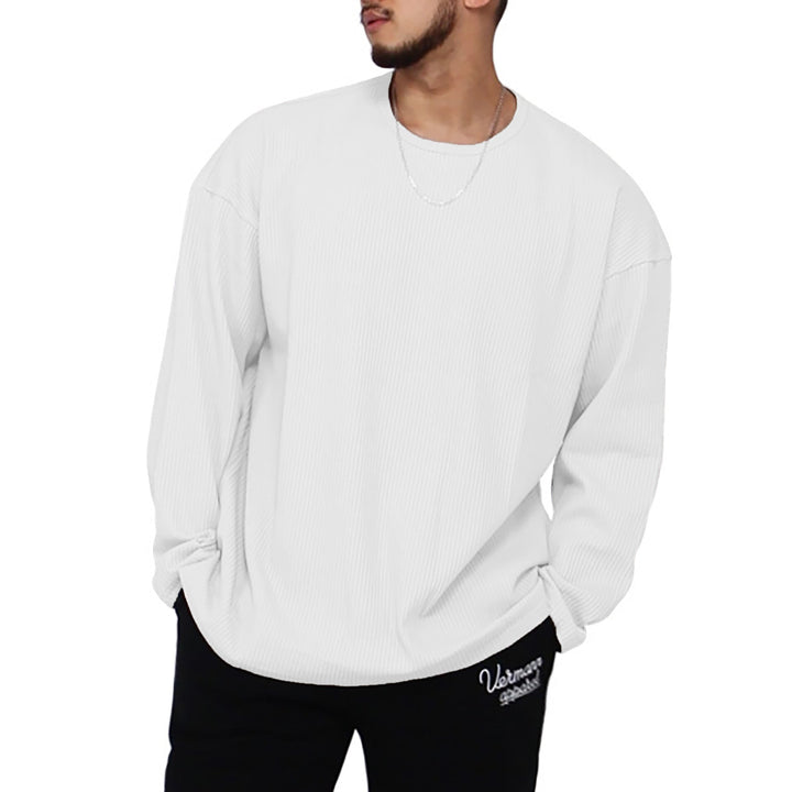 Herren Langarmshirt mit strukturiertem Rippenmuster und modernem Schnitt Drune