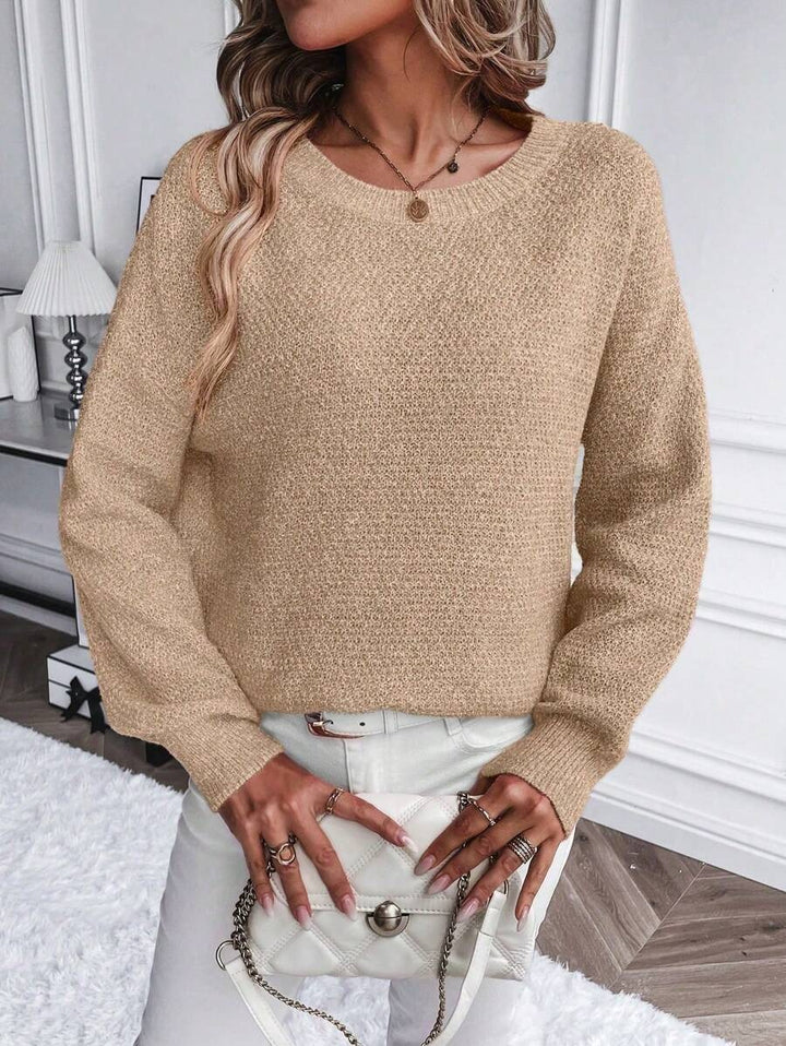 Damen Weicher Feinstrickpullover mit lässigem Rundhalsausschnitt Drune