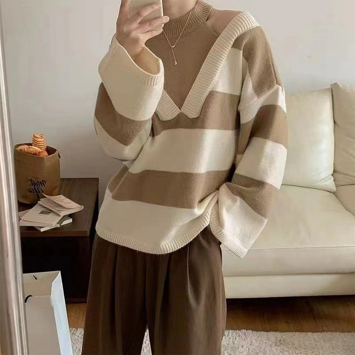 Damen trendiger Pullover mit Ausschnitten Drune