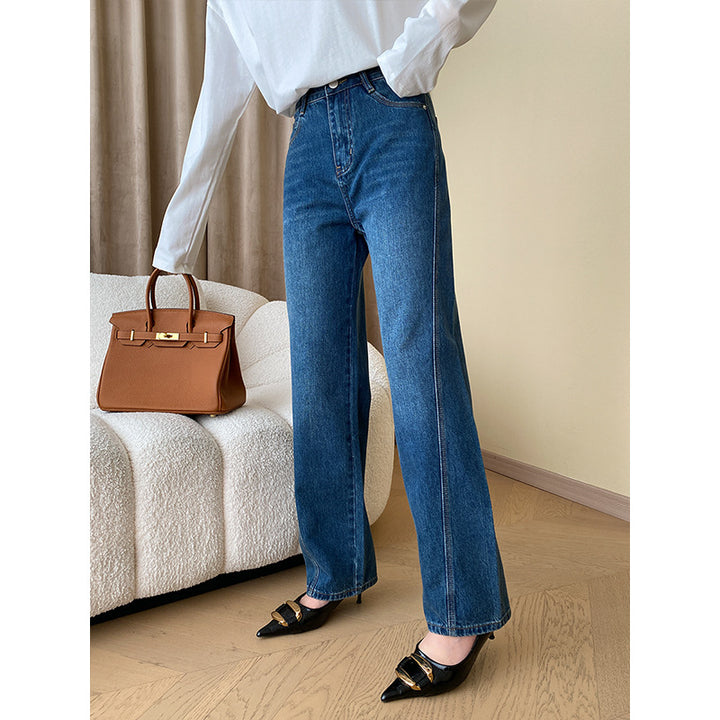 Damen Lässiges Denim-Hemd mit Übergrößenschnitt Drune
