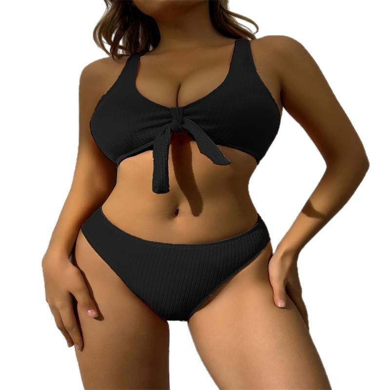 Damen Badeanzug im stilvollen Crop-Top Design mit Knotendetail Drune
