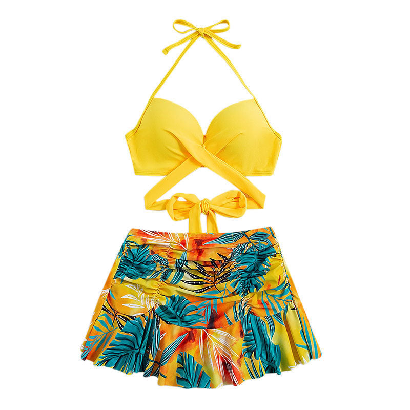 Damen Bikini-Set mit Rüschenrock und verstellbaren Trägern Drune