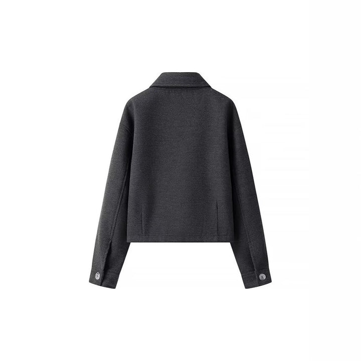 Damen lässige cropped Jacke mit praktischen Taschen und modernem Reißverschluss Drune