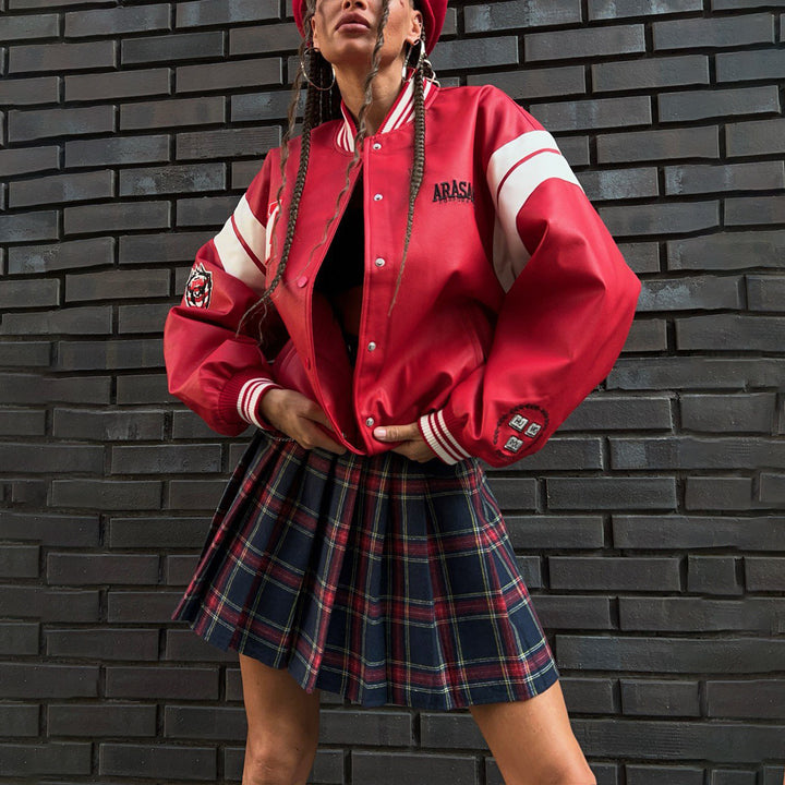 Damen Collegejacke mit sportlicher Passform und kontrastierenden Ärmeln Drune