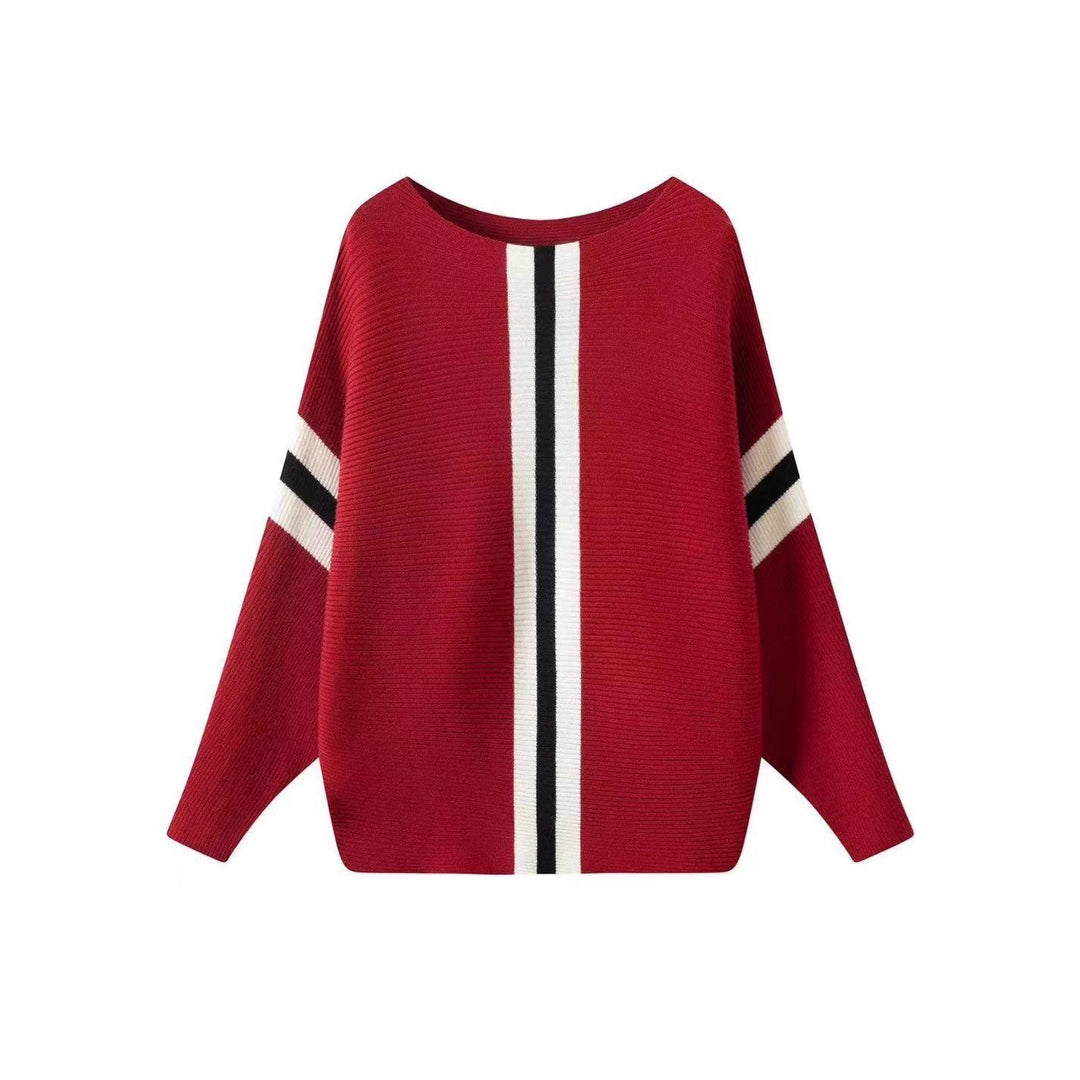 Damen Grobstrickpullover mit modernen Streifen Drune