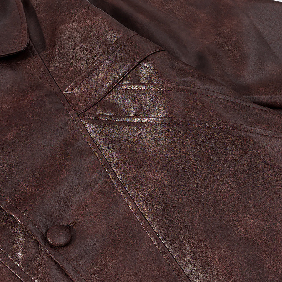Damen Kunstlederjacke mit strukturiertem Design und praktischen Taschen Drune