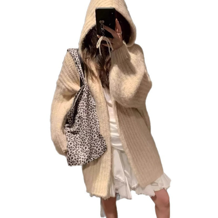 Damen Übergroßer Strickcardigan mit exquisitem Textil und legerem Schnitt Drune