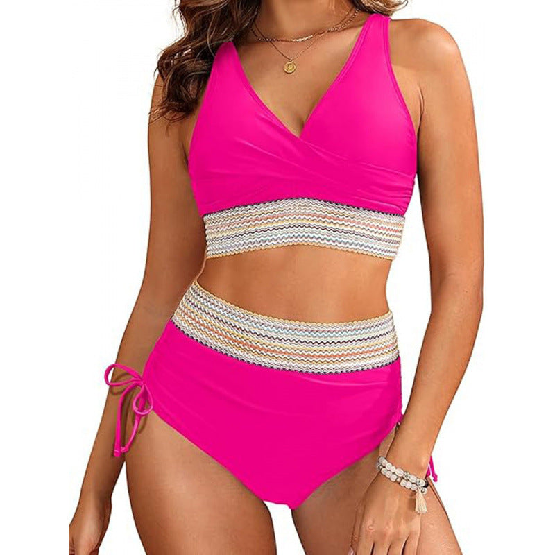 Damen Bikini-Set mit modischem Wickeldesign und verstellbaren Trägern Drune