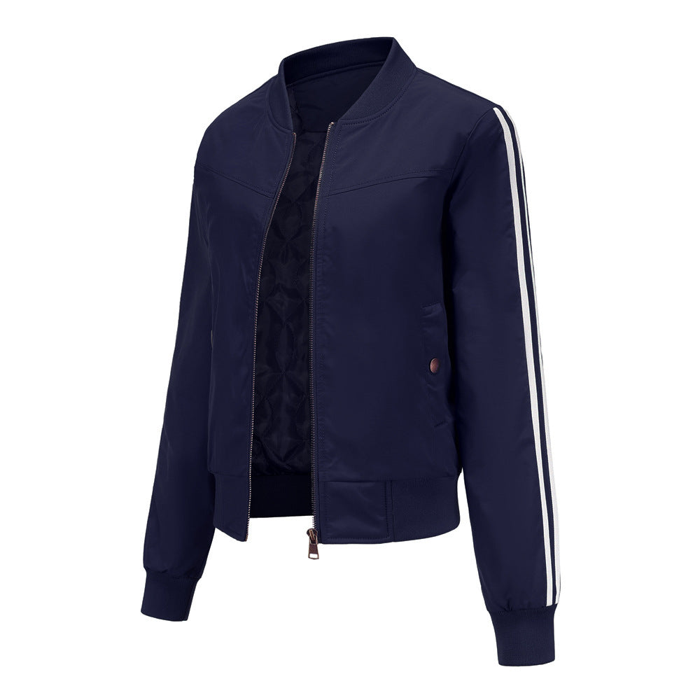 Damen moderne Funktionsjacke mit sportlichen Streifen Drune