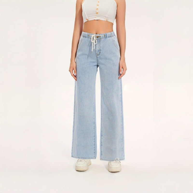 Damen Weite Jeans mit elastischem Bund und lässigem Schnitt Drune
