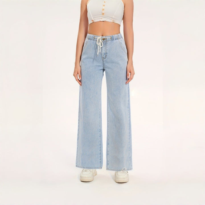 Damen Weite Jeans mit elastischem Bund und lässigem Schnitt Drune