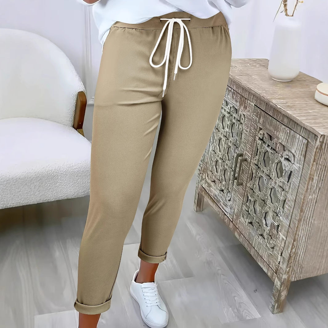 Damen Bequeme Freizeithose mit verstellbarem Kordelzug und lässigem Schnitt Drune