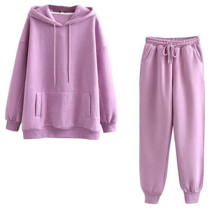 Damen Freizeit-Loungewear-Set mit gemütlichem Kapuzenpullover und bequemen Jogginghosen Drune