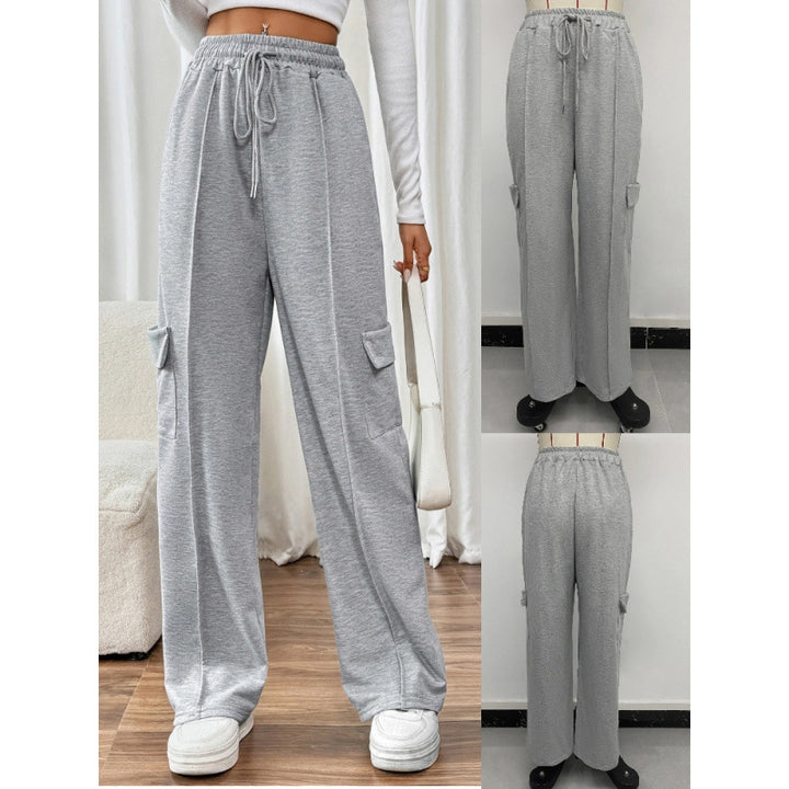 Damen Weite Cargo-Hosen mit elastischem Bund und praktischen Seitentaschen Drune