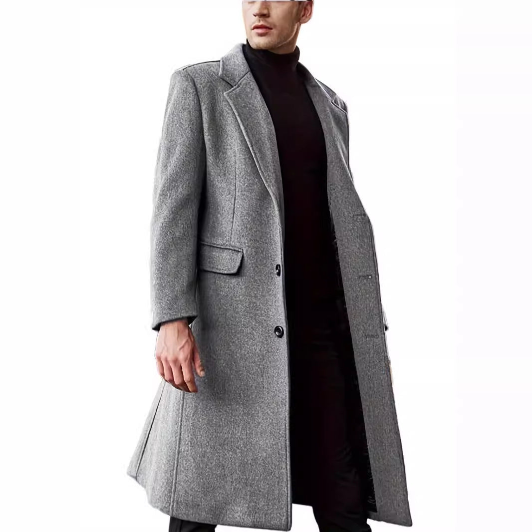 Herren eleganter Lange-Mantel Drune