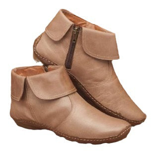 Damen elegante Ankle-Boots aus hochwertigem Leder mit seitlichem Reißverschluss Drune