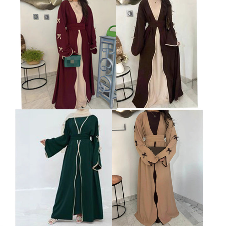 Damen Maxikleid mit eleganten Schleifendetails und fließendem Schnitt Drune