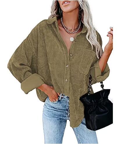 Damen lässige Cordhemdbluse Drune