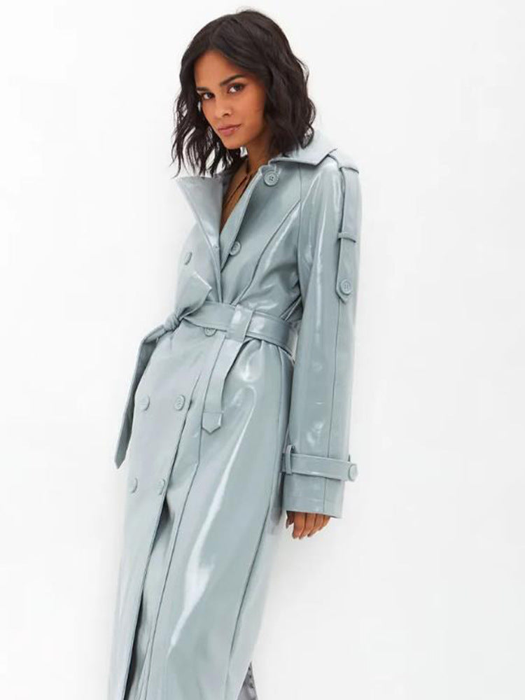 Damen modischer Trenchcoat mit Gürtel Drune