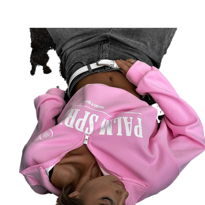 Damen cropped Kapuzenoberteil mit auffälligem Logo Drune