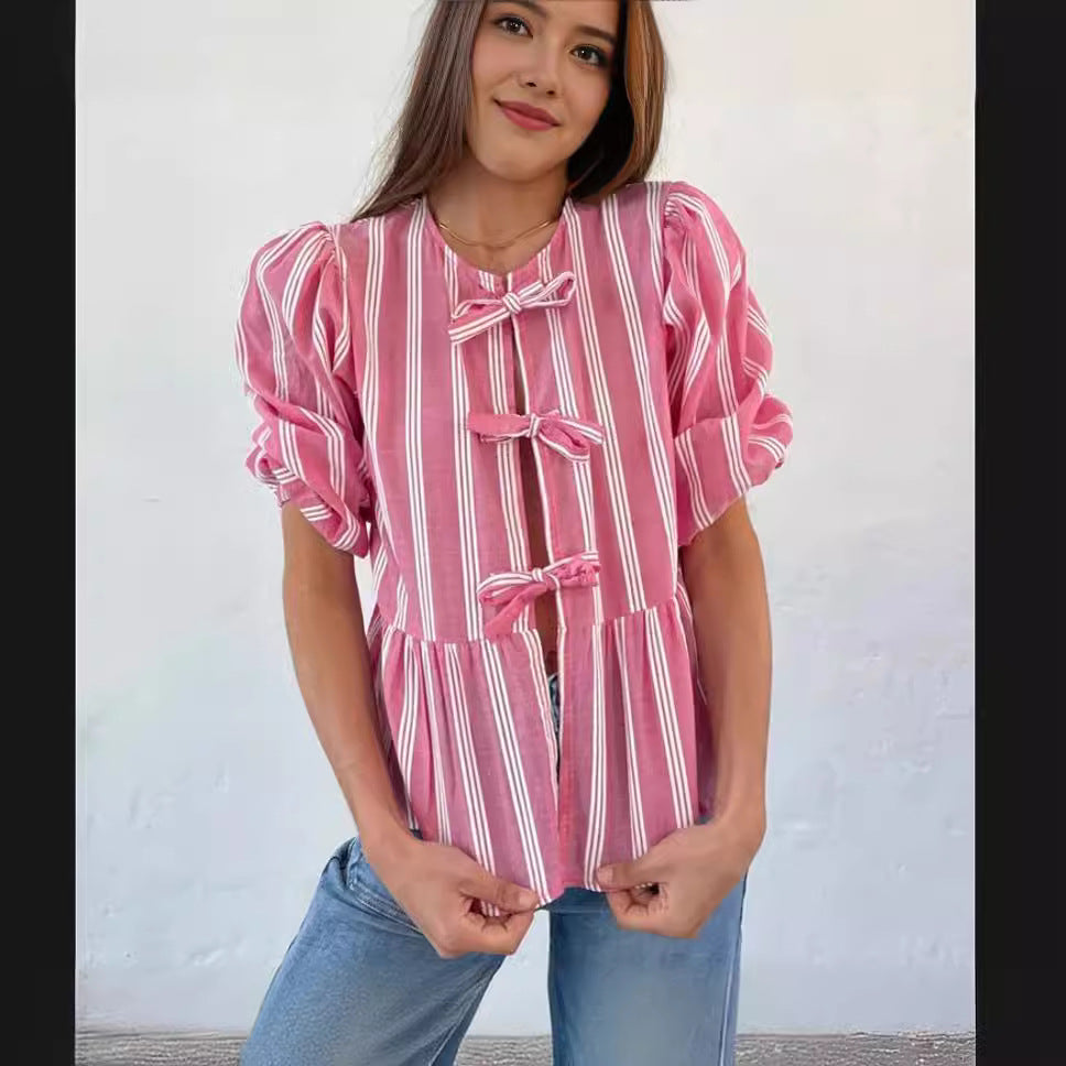 Damen Bluse mit Rüschendetails und raffinierter Knopföffnung Drune