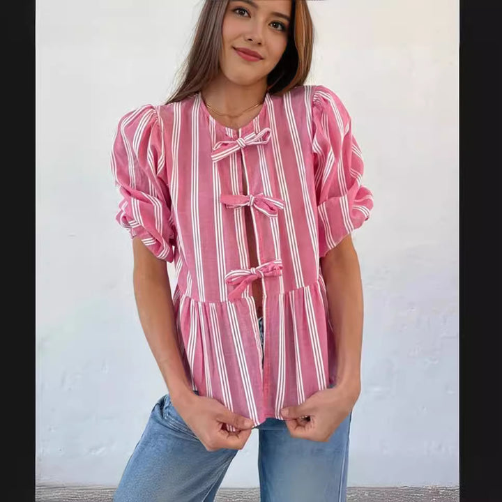 Damen Bluse mit Rüschendetails und raffinierter Knopföffnung Drune